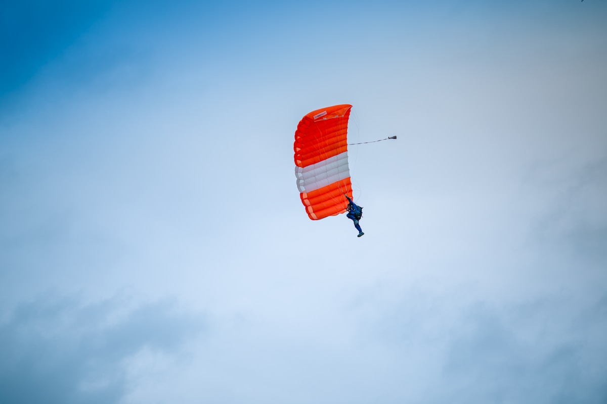 Paragliding in the sky